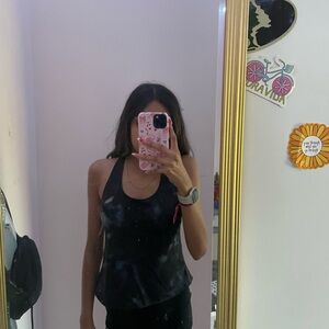 Black Marble Women's Workout Top